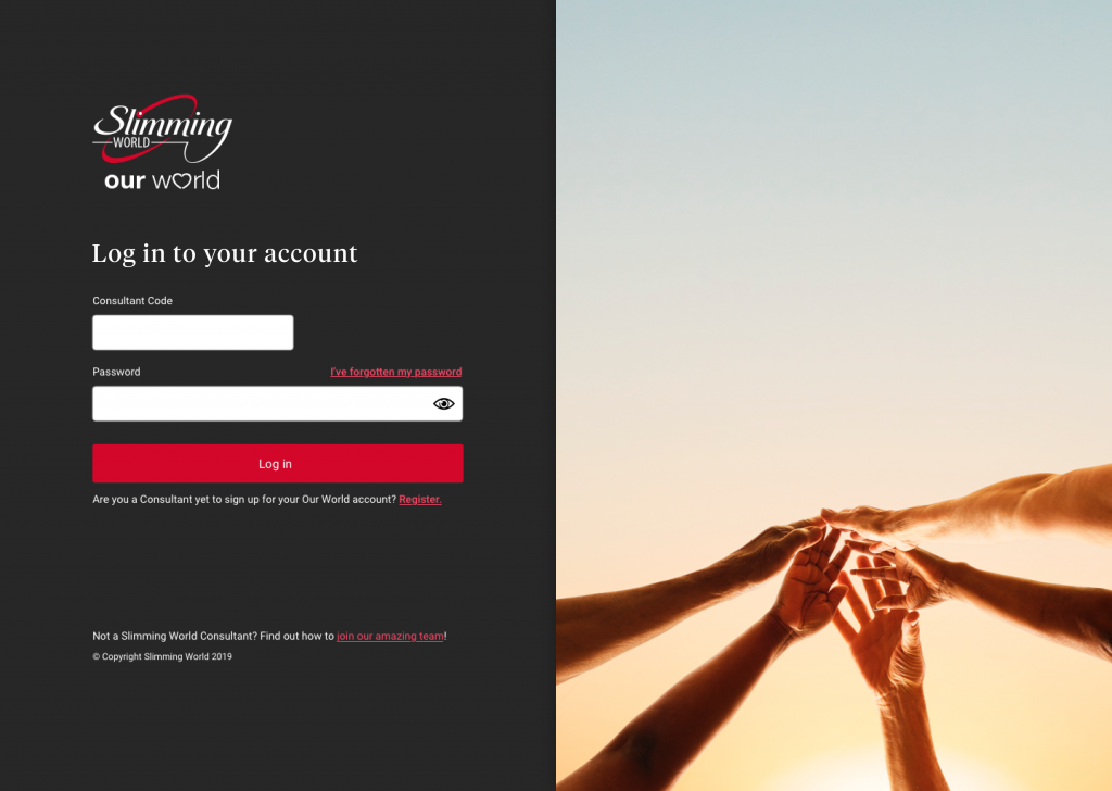 A concept design for the log in screen