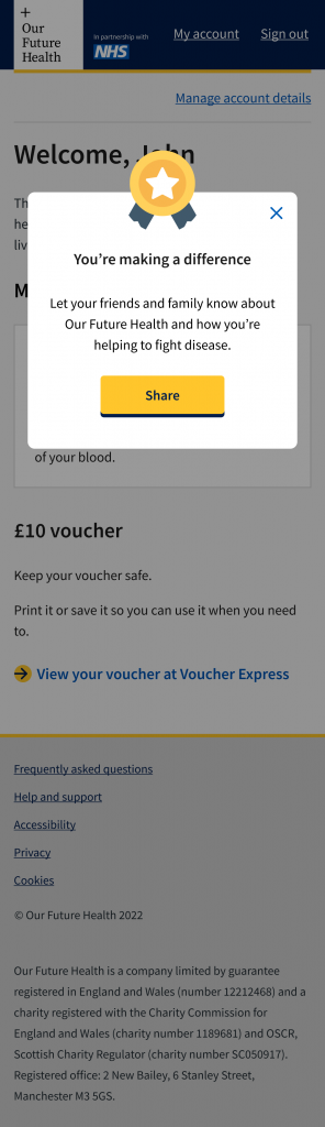 An image showing a UI design concept for the sharing tool