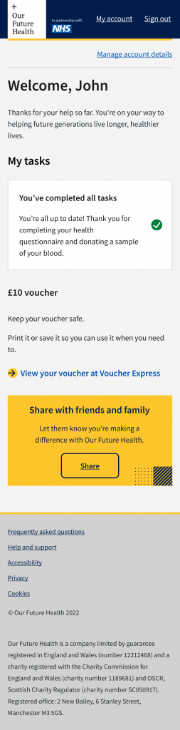 An image showing a UI design concept for the sharing tool
