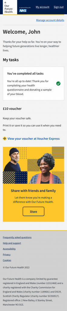 An image showing a UI design concept for the sharing tool