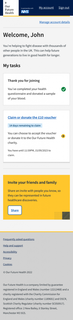 An image showing a UI design concept for the sharing tool