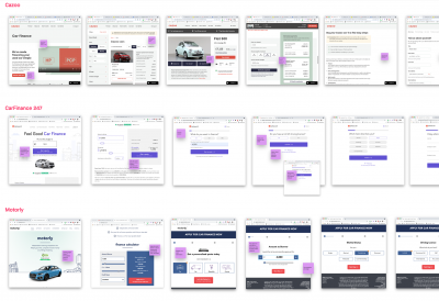 Image showing a screenshots of competitor websites